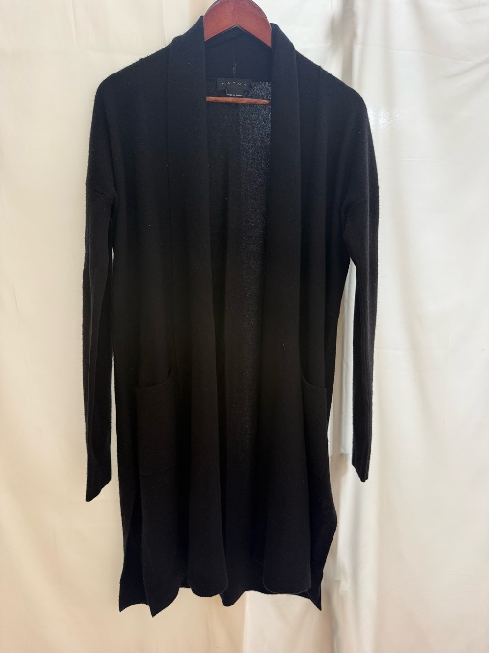 Hatch Maternity Black Open-Front Cardigan Sweater